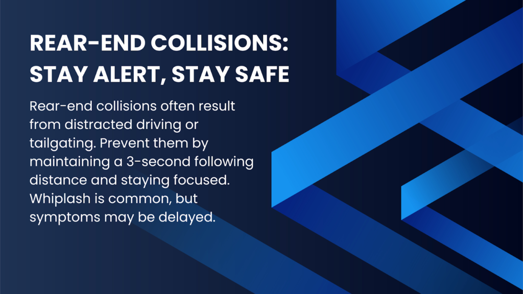 An infographic illustrating important information about rear-end collisions in Alabama.