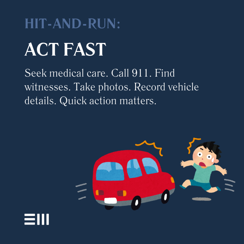 An infographic illustrating the steps to take after a hit-and-run accident in Alabama.