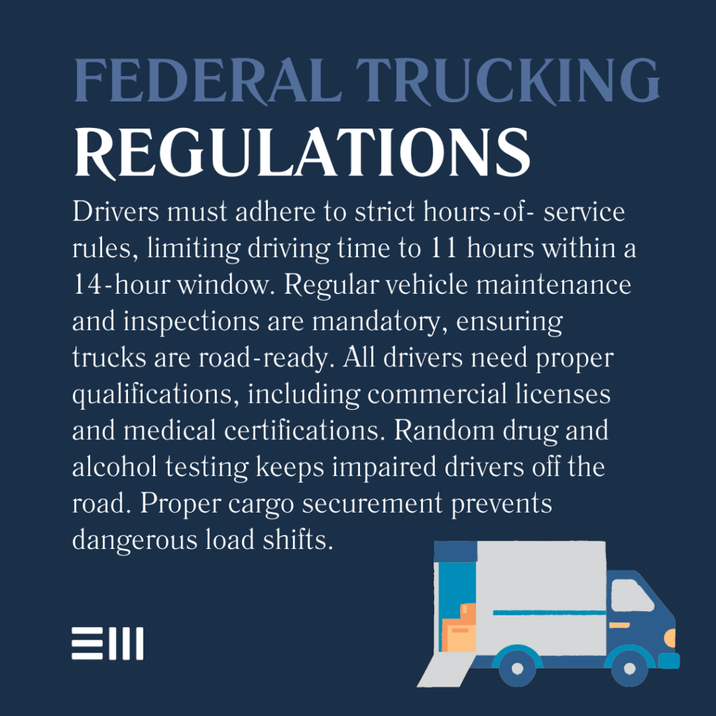 An infographic illustrating how federal trucking regulations work.