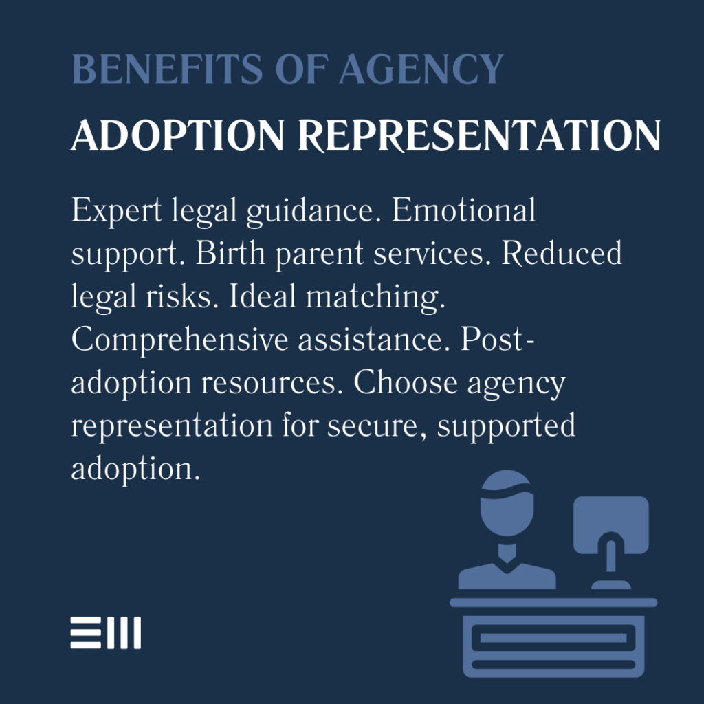 An infographic illustrating the benefits of agency adoption representation in Alabama.