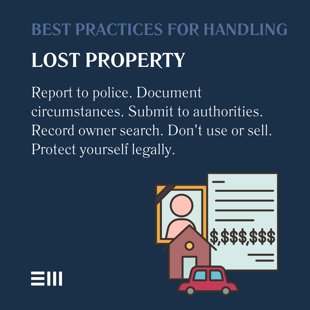 An infographic illustrating best practices for handling lost property in Alabama.