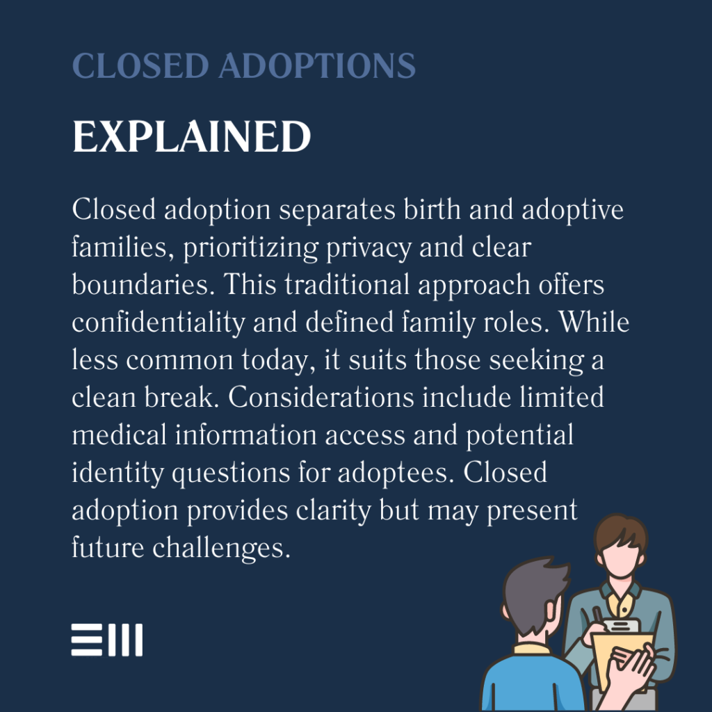 An infographic illustrating how closed adoptions work in Alabama.