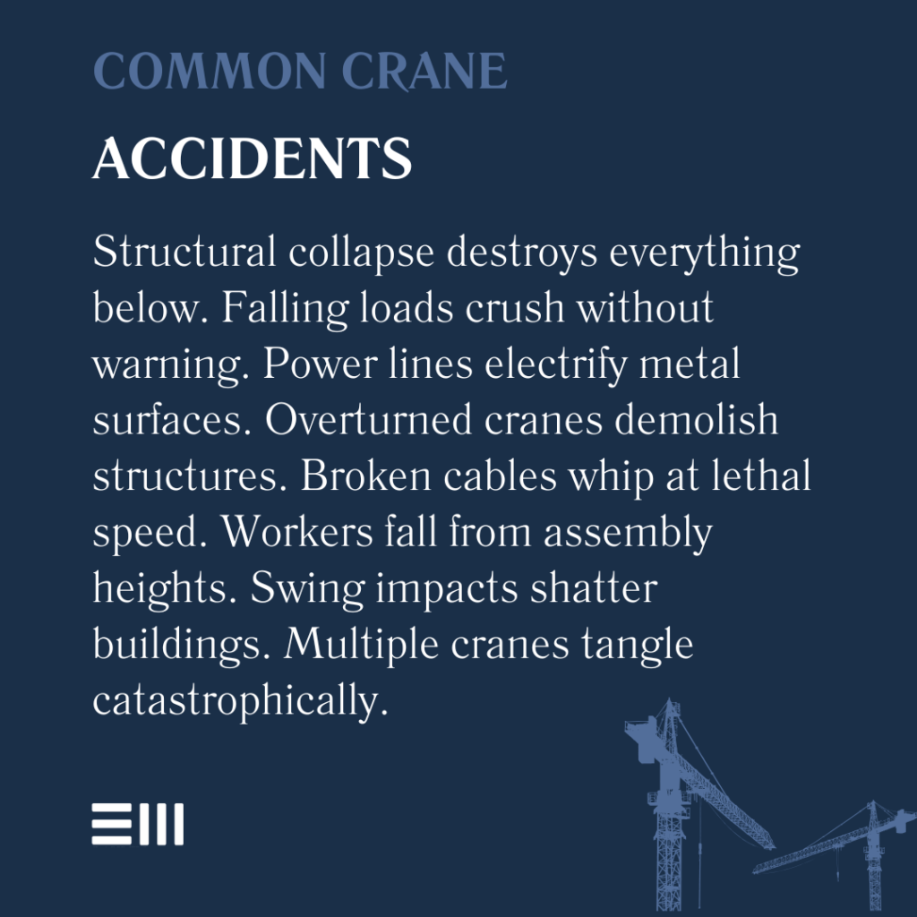 An infographic illustrating common crane accidents in Alabama.