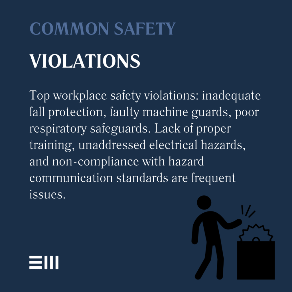 An infographic illustrating common safety violations in Alabama.