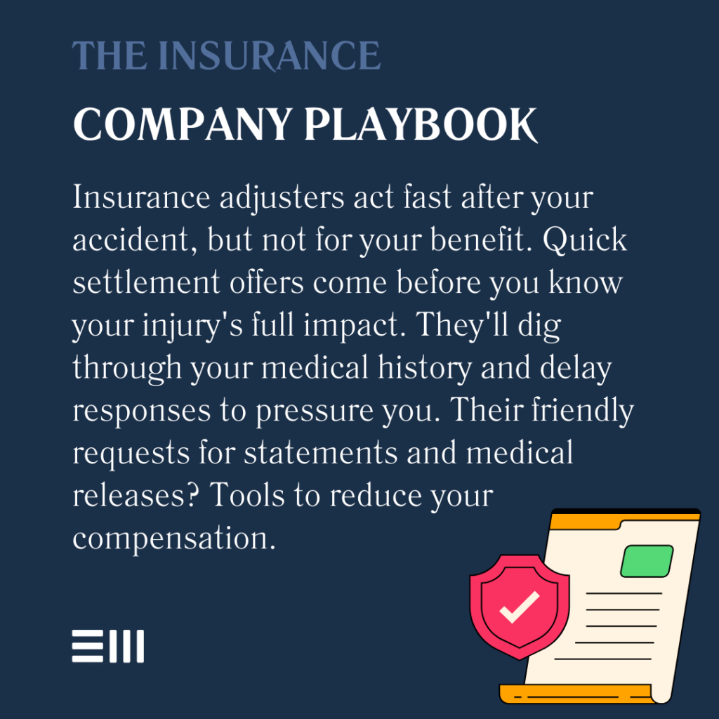 An infographic illustrating the insurance company playbook for rear-end collisions in Alabama.