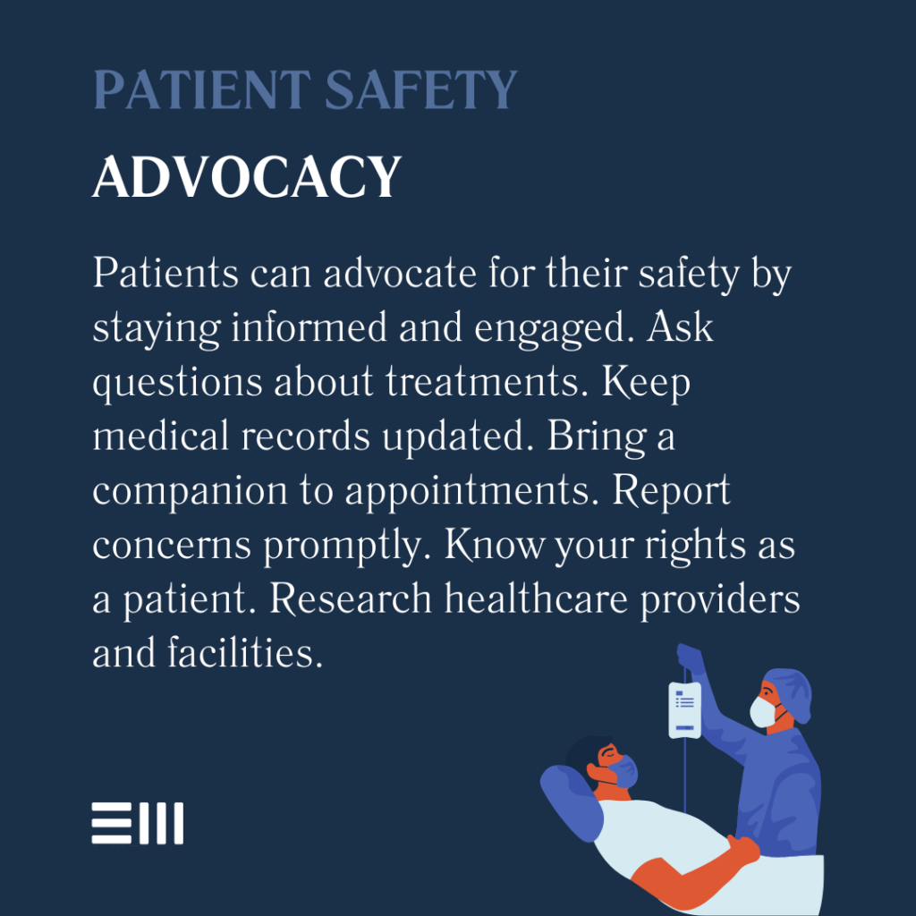 An infographic illustrating patient safety advocacy steps in Alabama.