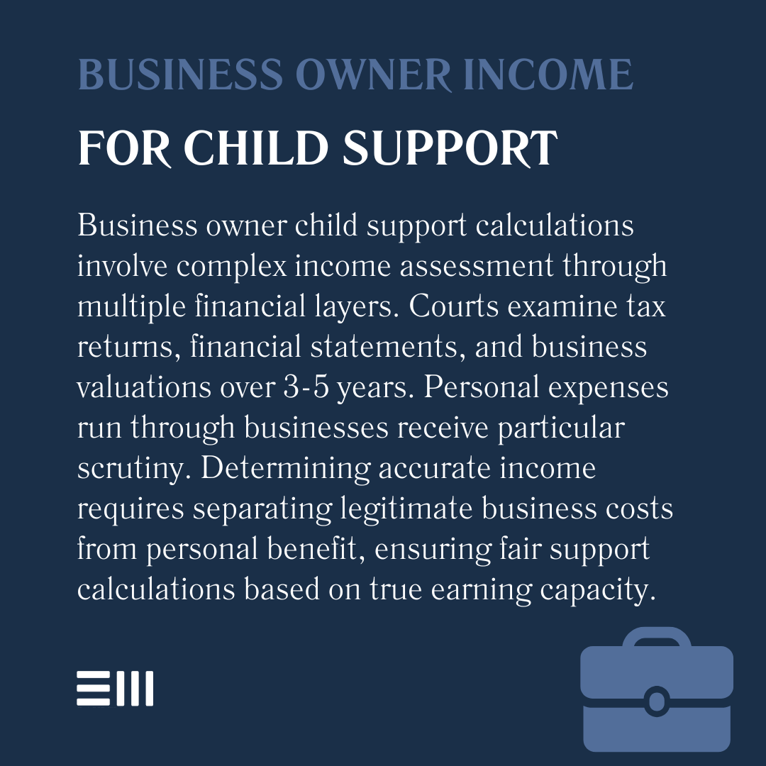 An infographic illustrating business owner income for child support.