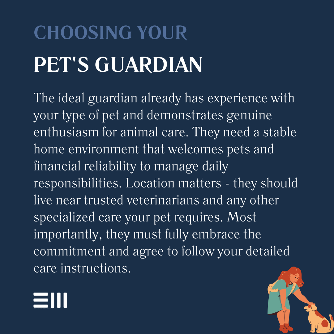 An infographic illustrating choosing your pet's guardian.