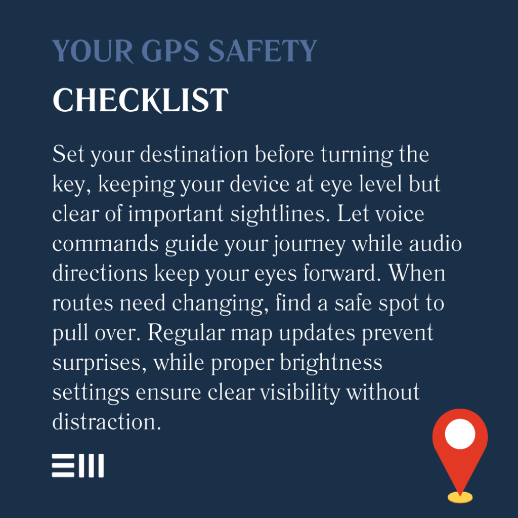 An infographic illustrating your GPS safety checklist.