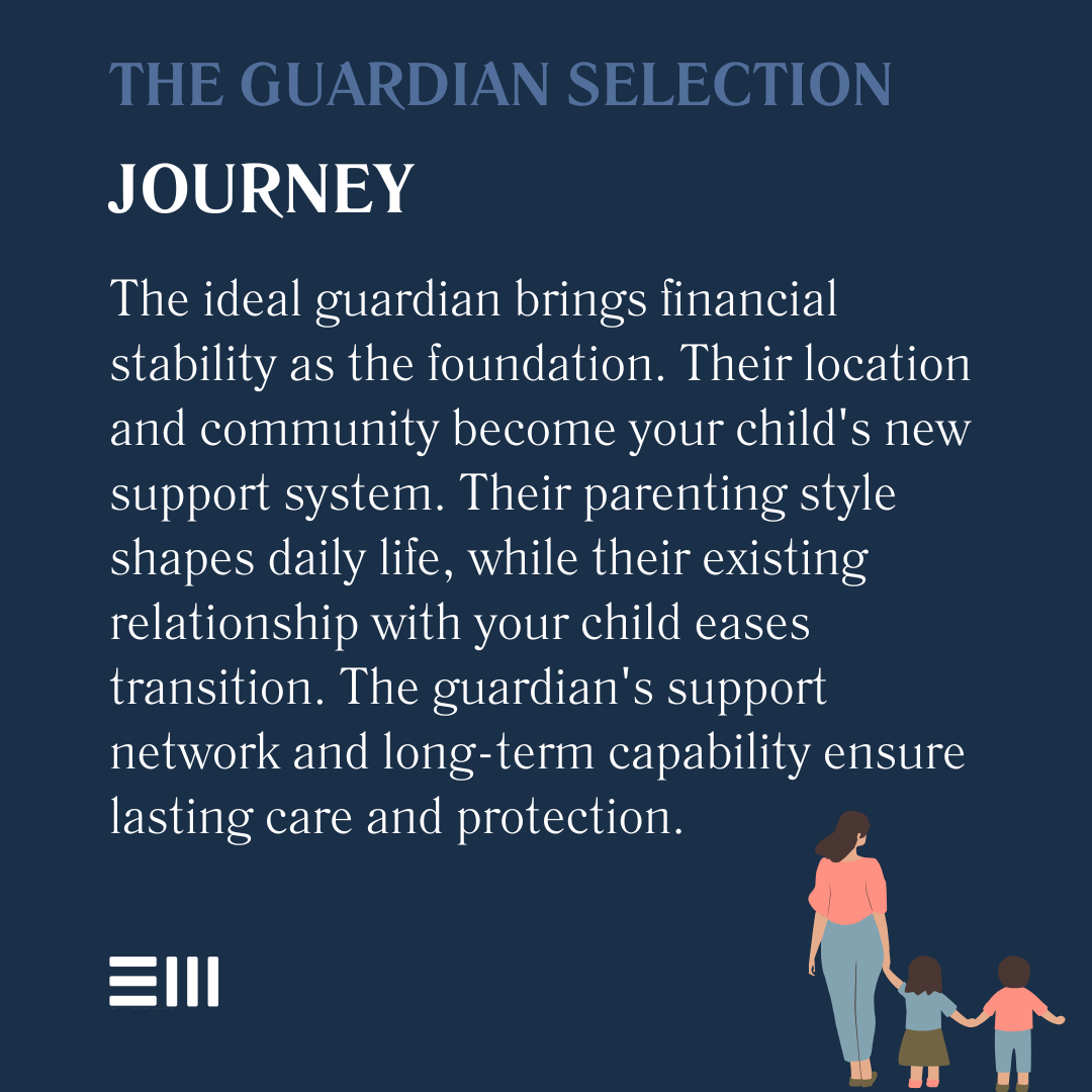 An infographic illustrating the guardian selection journey.