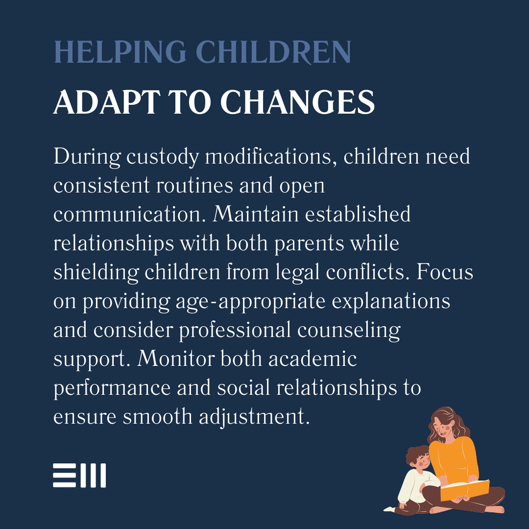 An infographic illustrating helping children adapt to changes.