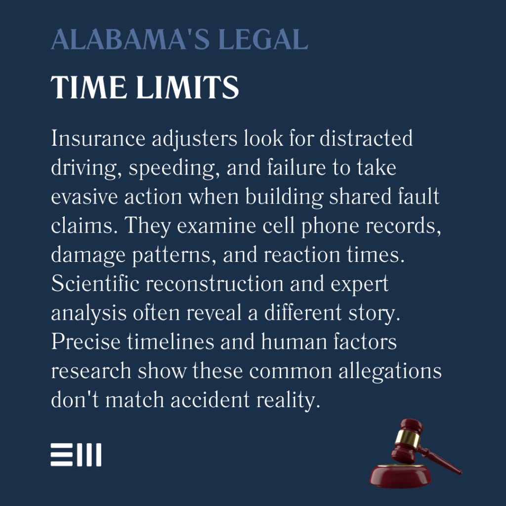 An infographic illustrating Alabama's legal time limits.