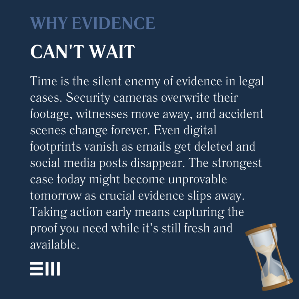 An infographic illustrating why evidence can't wait.