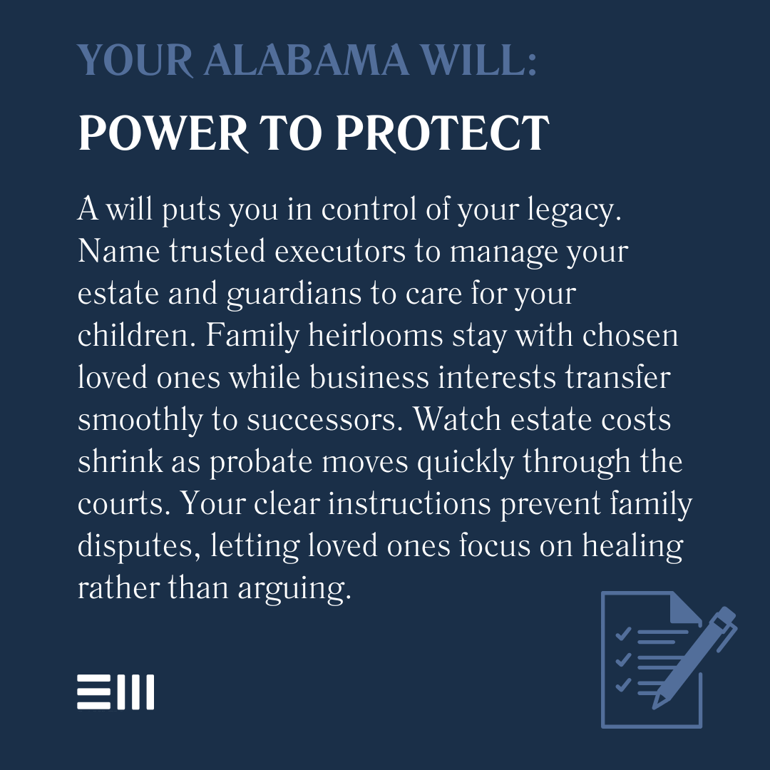 An infographic illustrating your Alabama will.