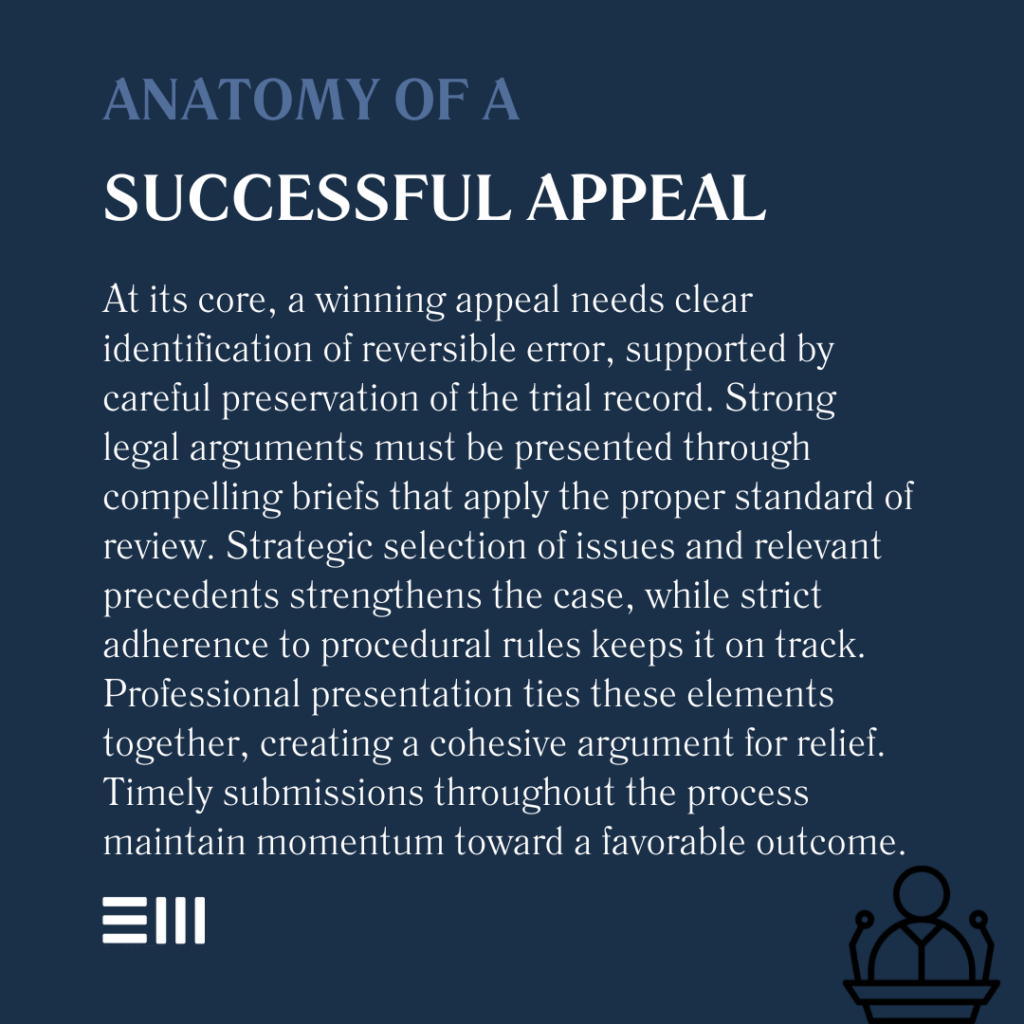 An infographic illustrating anatomy of a successful appeal.