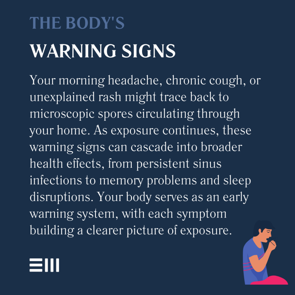 An infographic illustrating the body's warning signs.