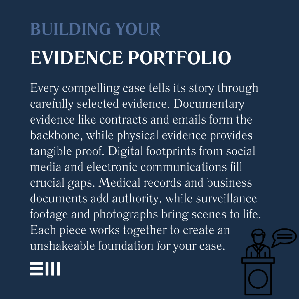 An infographic illustrating building your evidence portfolio.