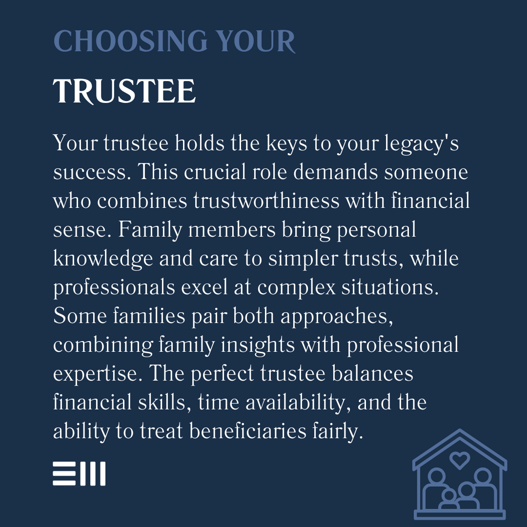 An infographic illustrating choosing your trustee.