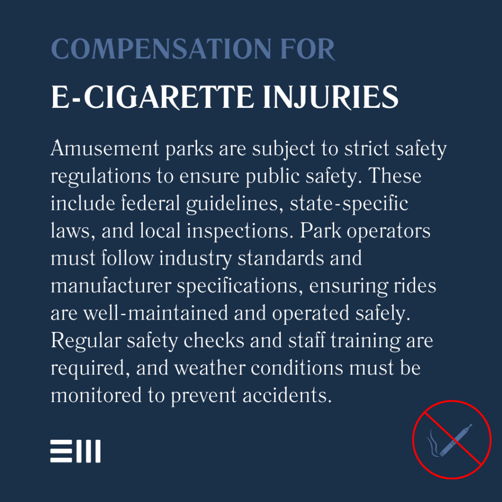 An infographic illustrating compensation for e-cigarette injuries.