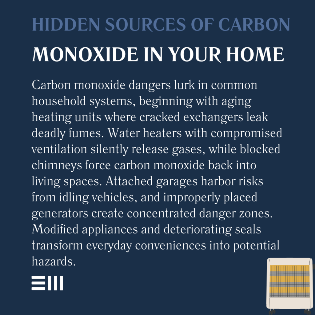 An infographic illustrating hidden sources of carbon monoxide in your home.