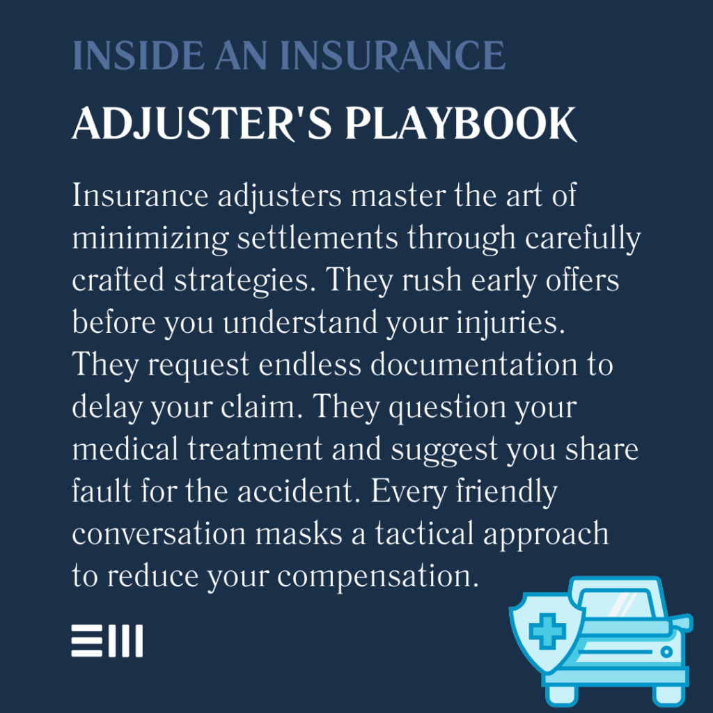 An infographic illustrating inside an insurance adjuster's playbook.