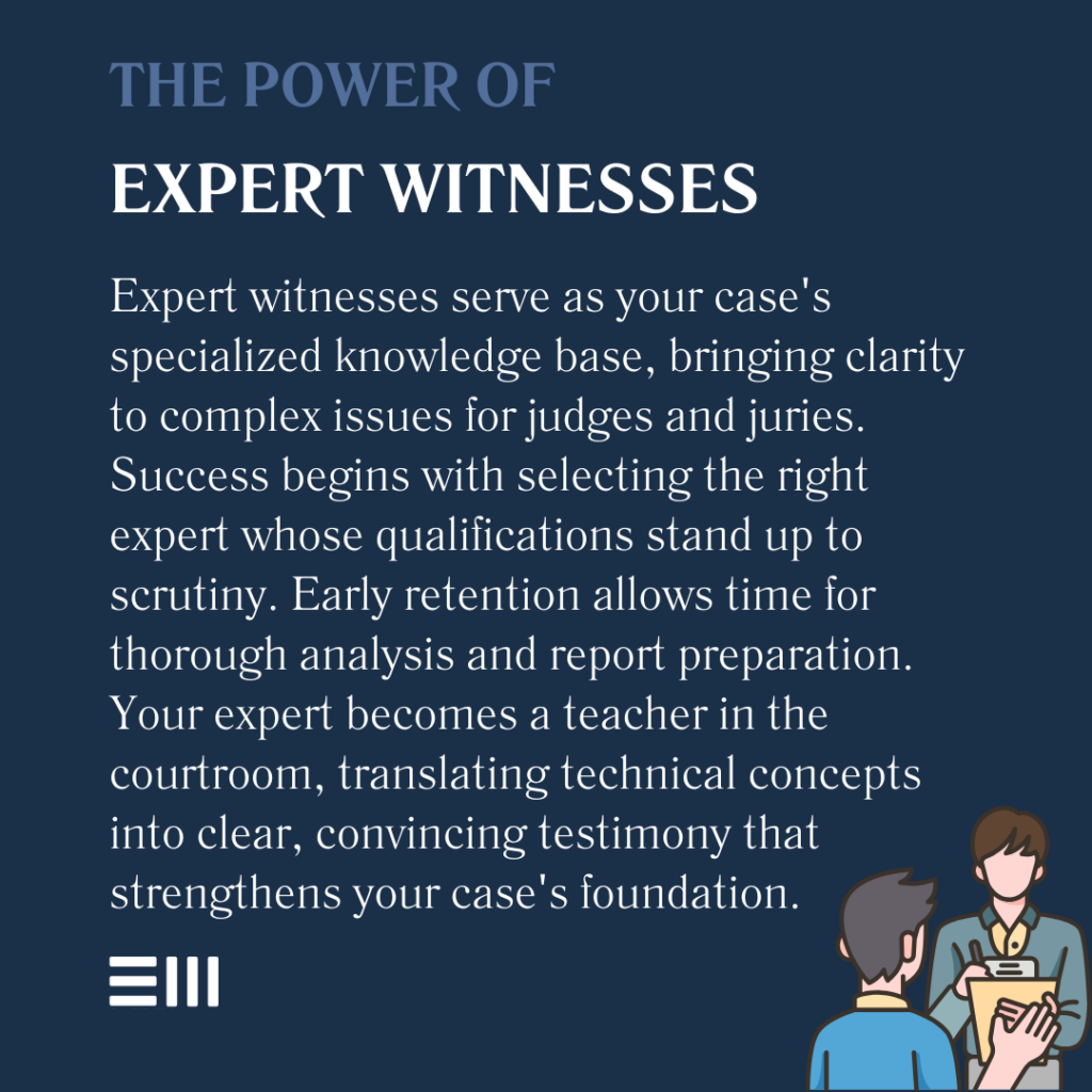 An infographic illustrating the power of expert witnesses.