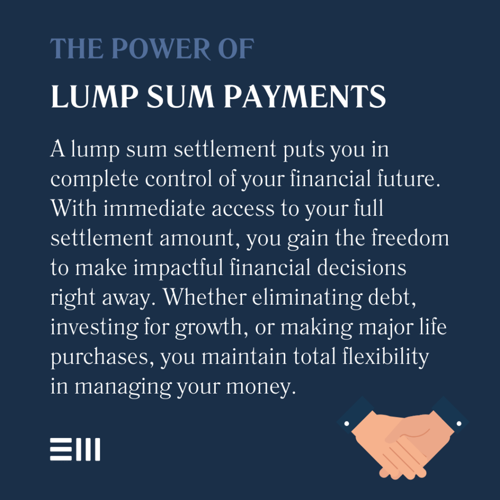 An infographic illustrating the power of lump sum payments.