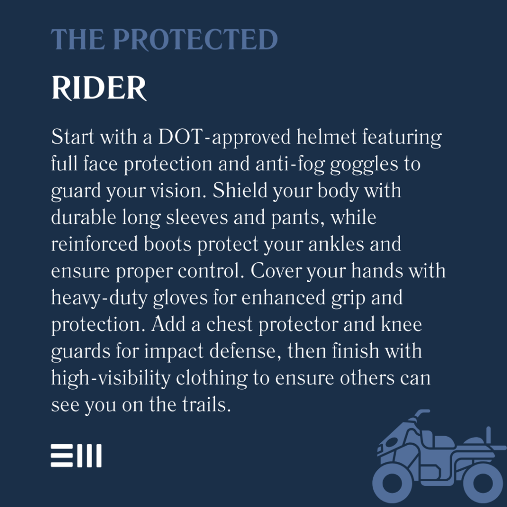 An infographic illustrating the protected rider.