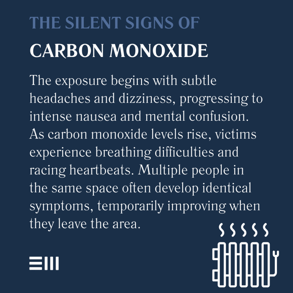 An infographic illustrating the silent signs of carbon monoxide.