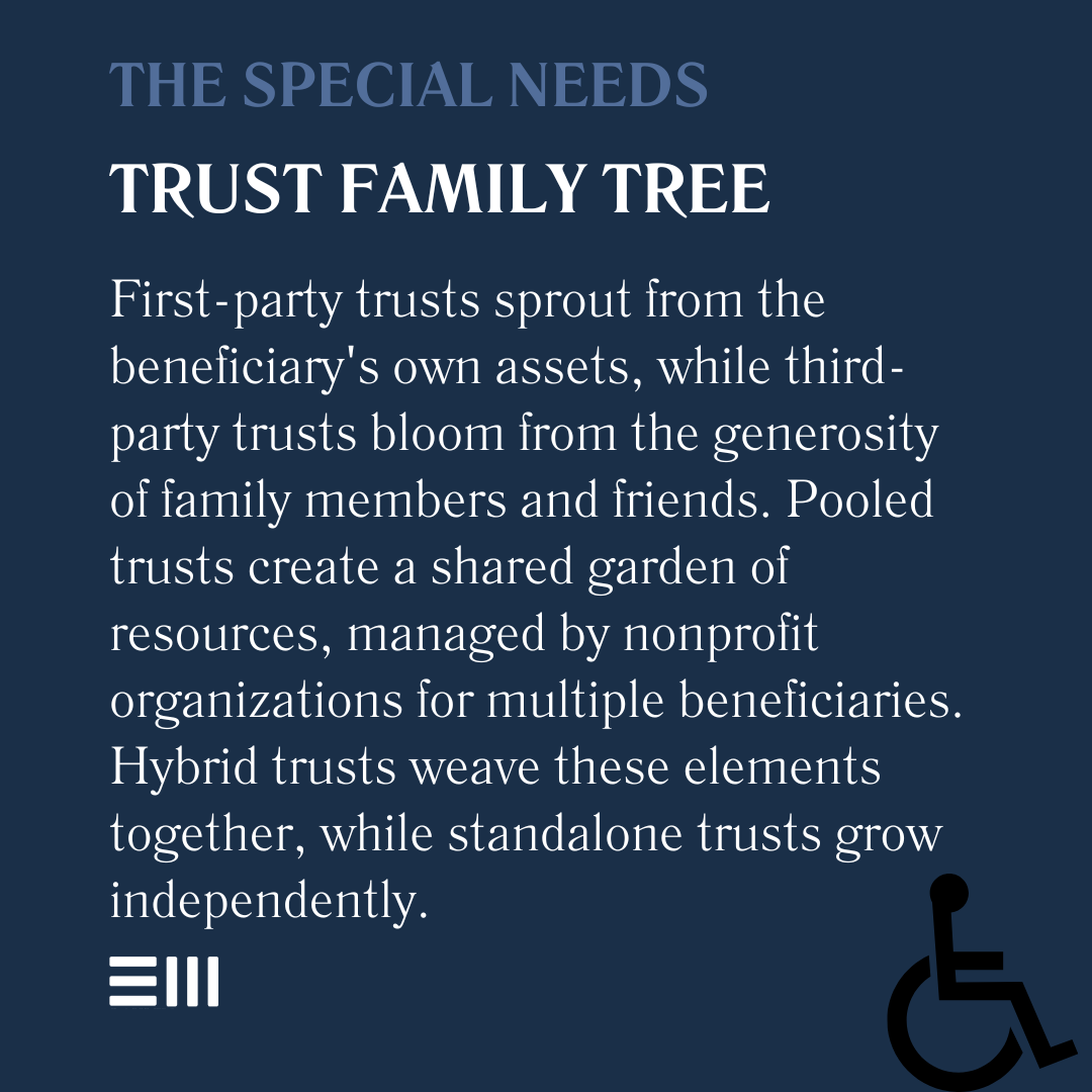 An infographic illustrating the special needs trust family tree.