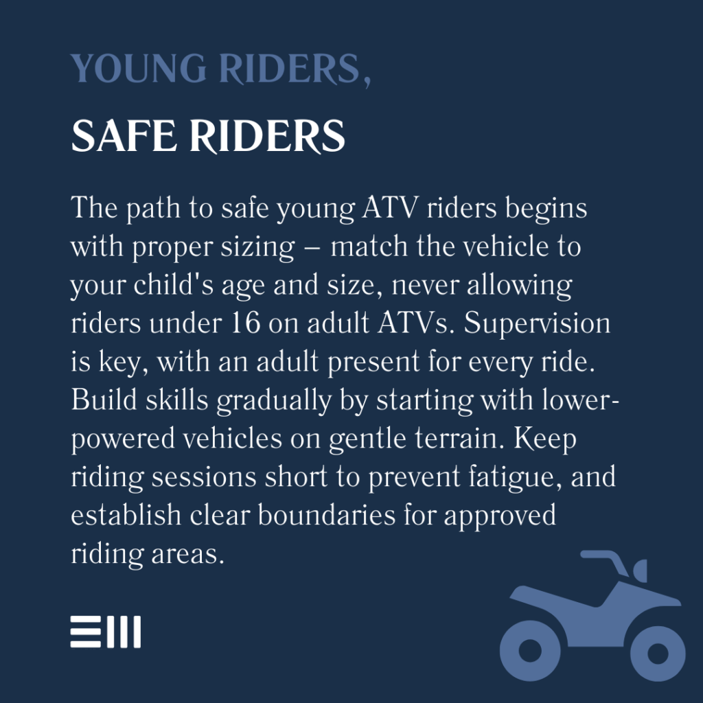 An infographic illustrating young riders, safe riders.