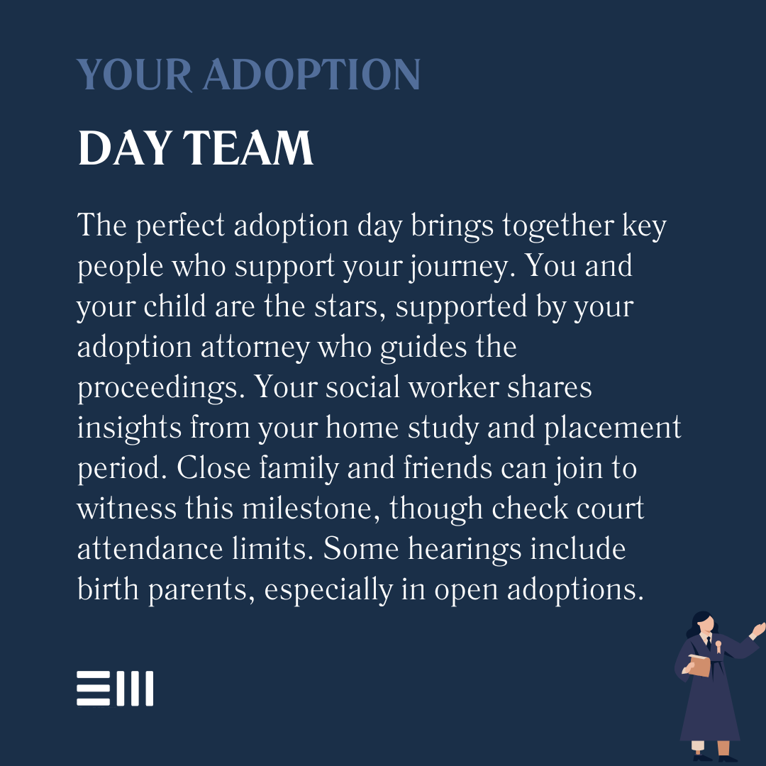 An infographic illustrating your adoption day team.