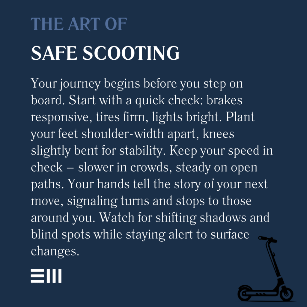 An infographic illustrating the art of safe scooting.