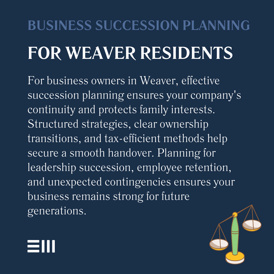 An infographic illustrating business succession planning for weaver residents.