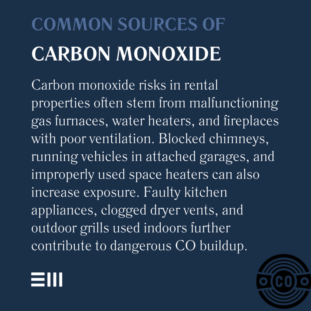 An infographic illustrating common sources of carbon monoxide.