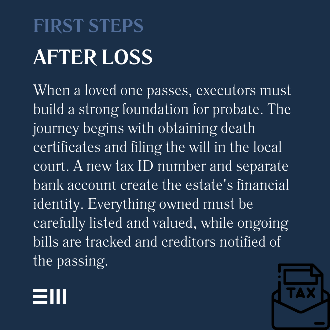 An infographic illustrating first steps after loss.