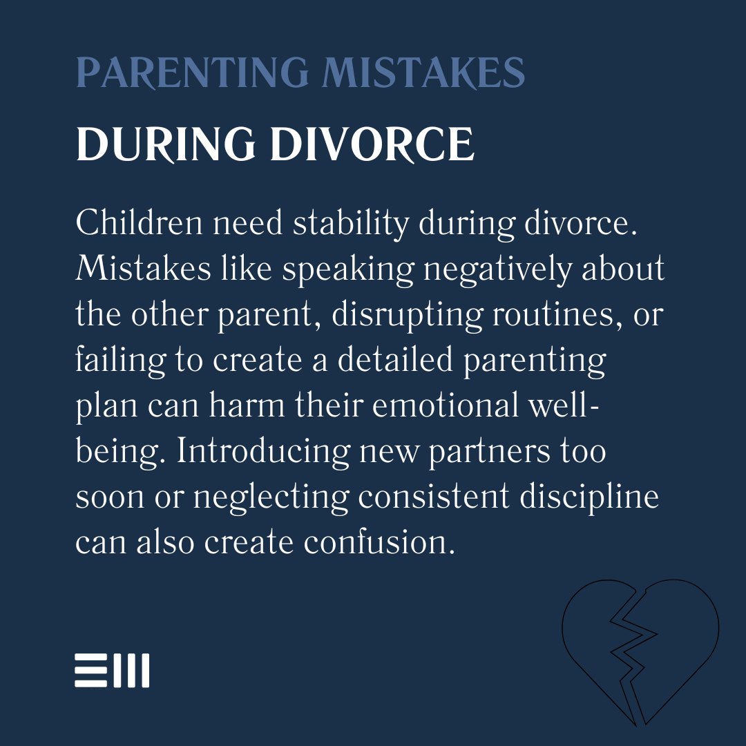 An infographic illustrating parenting mistakes during divorce.