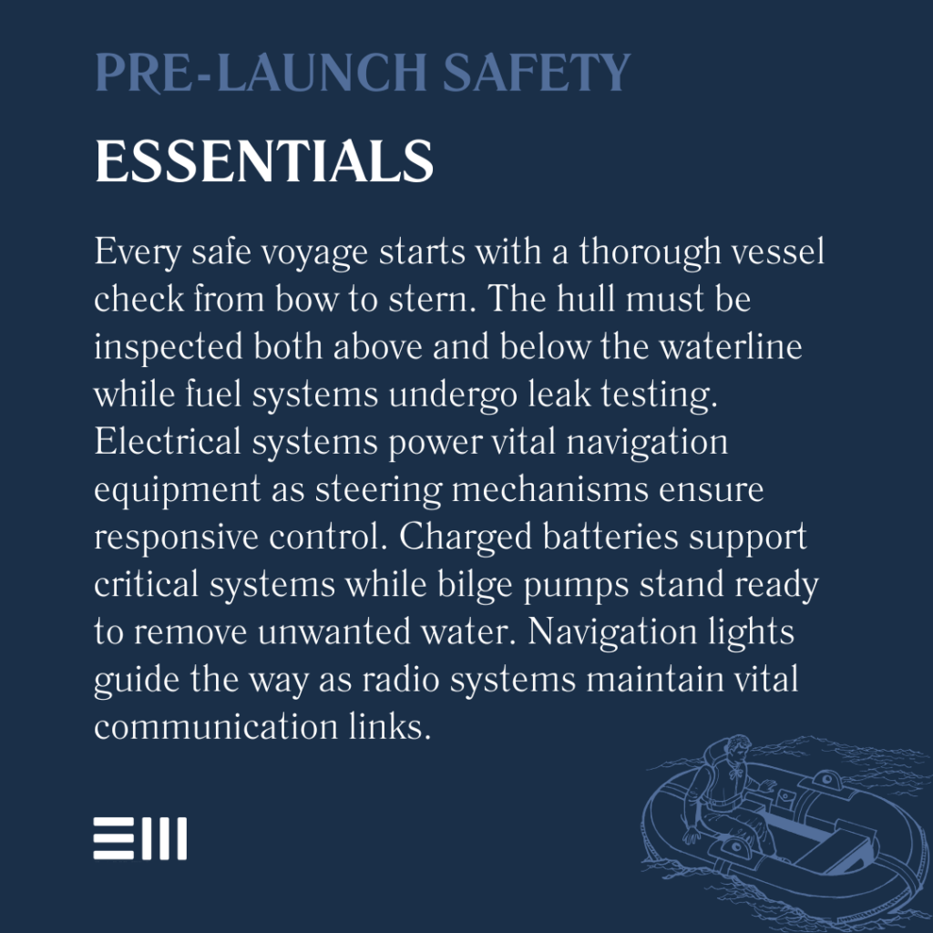 An infographic illustrating pre-launch safety essentials.