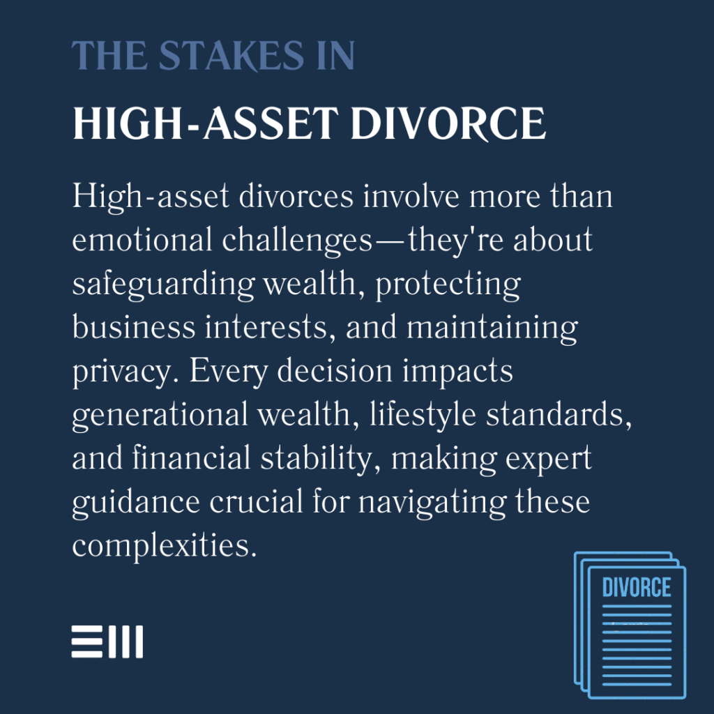 An infographic illustrating the stakes in high-asset divorce.