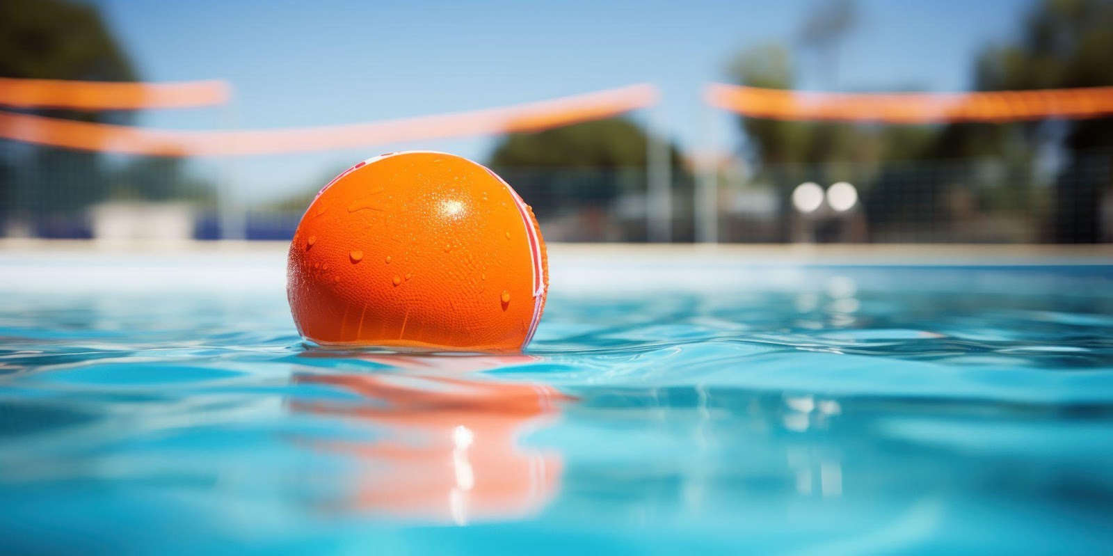 A swimming pool with clear blue water, symbolizing leisure and relaxation. This image relates to swimming pool safety, emphasizing the importance of preventing accidents and drownings through proper precautions and supervision.