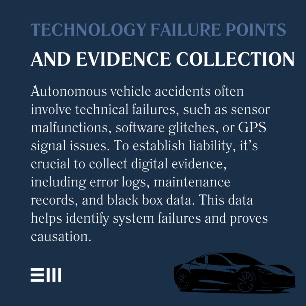 An infographic illustrating technology failure points and evidence collection.