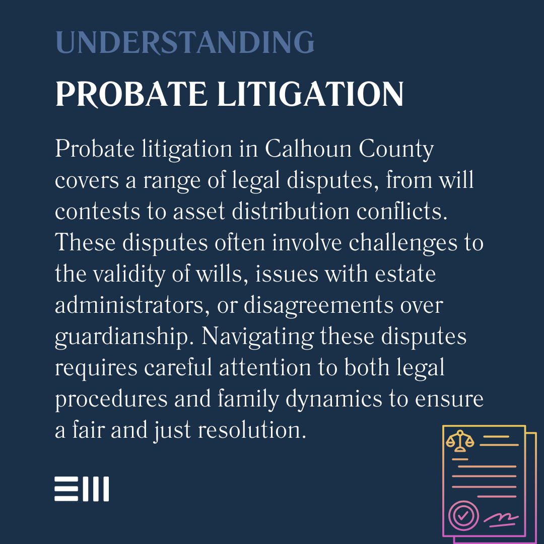 An infographic illustrating understanding probate litigation.