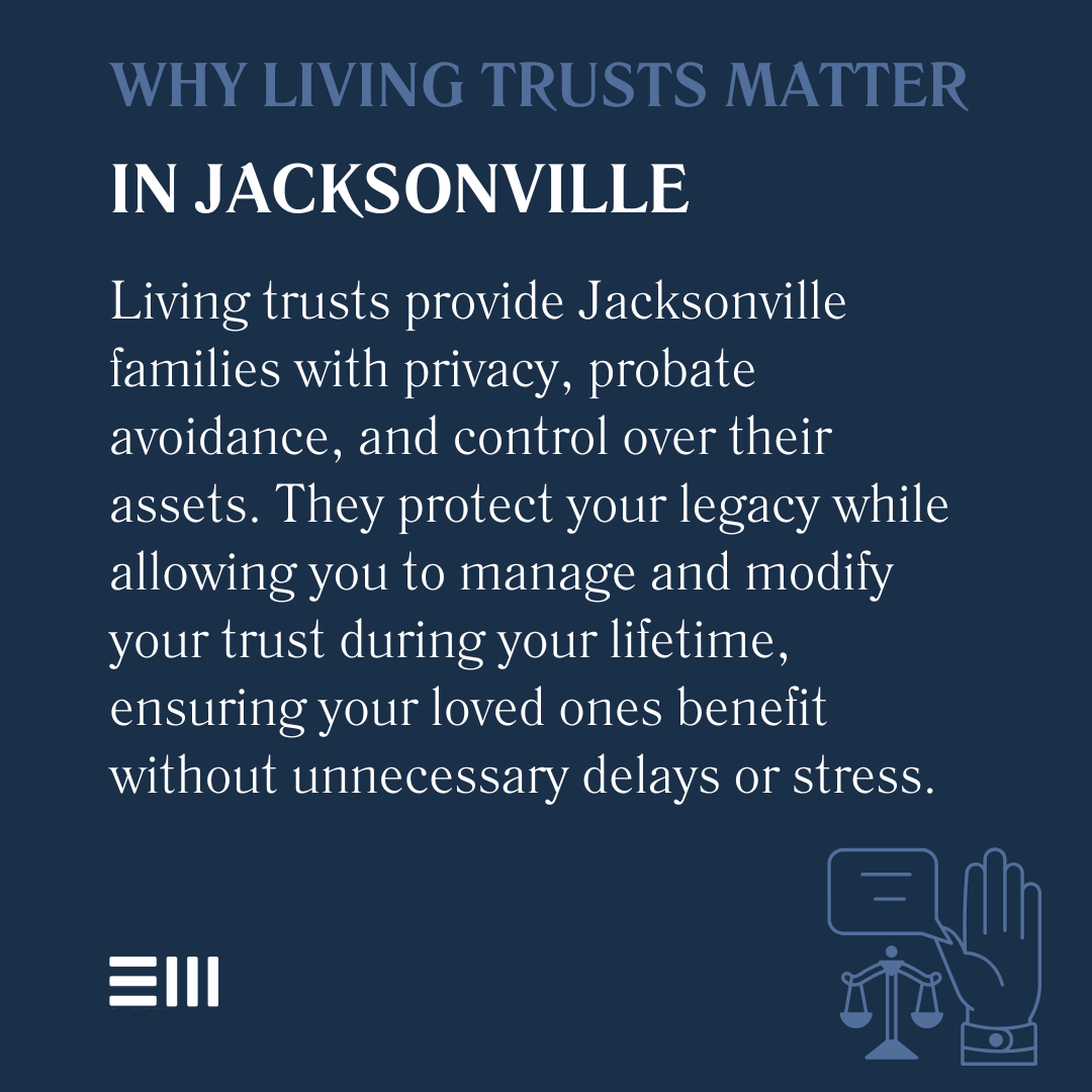 An infographic illustrating why living trusts matter in Jacksonville.