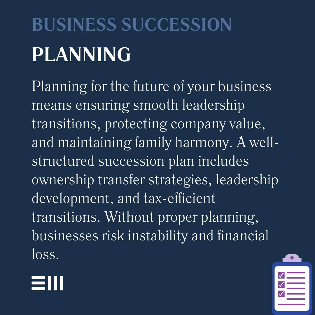 An infographic illustrating business succession planning.