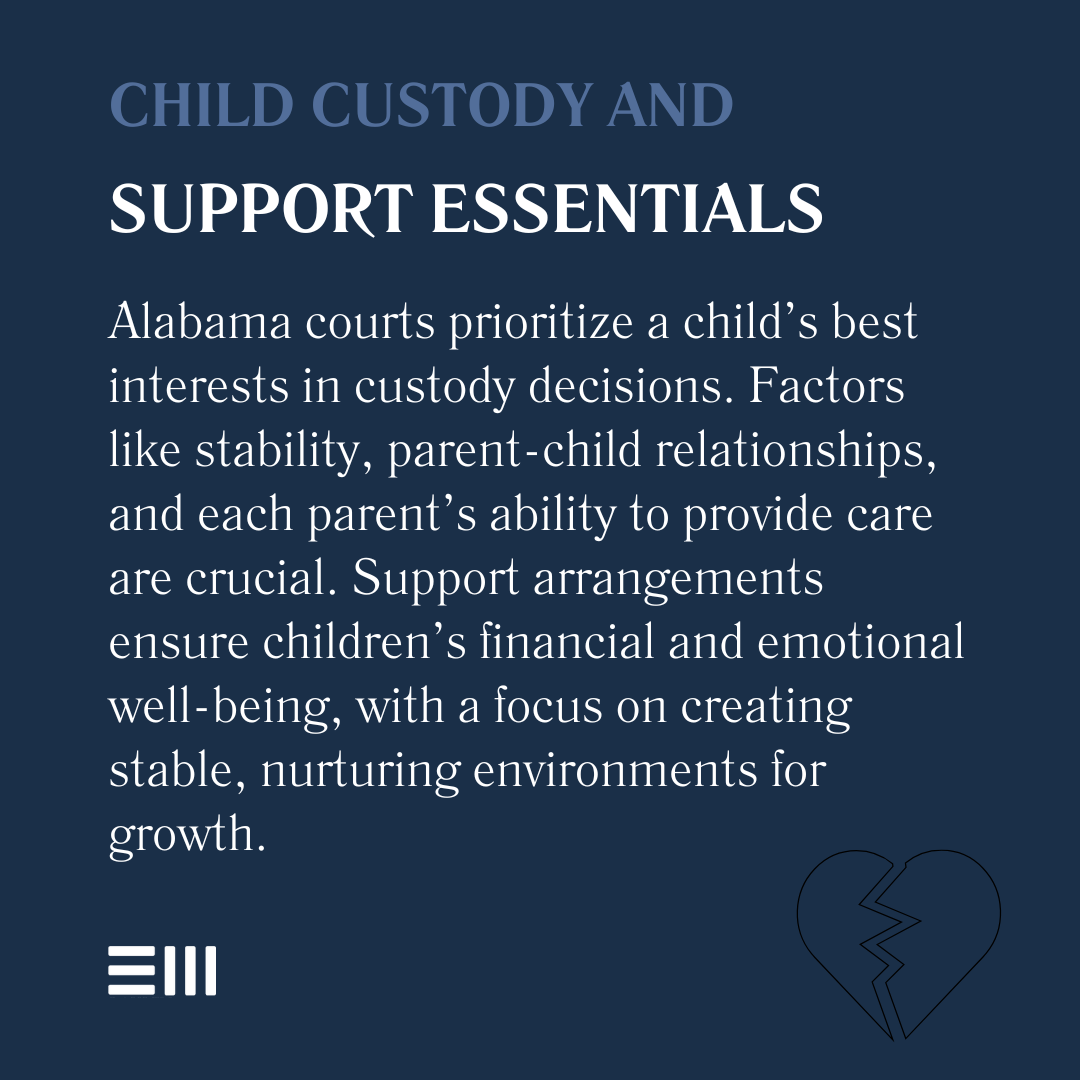 An infographic illustrating child custody and support essentials.