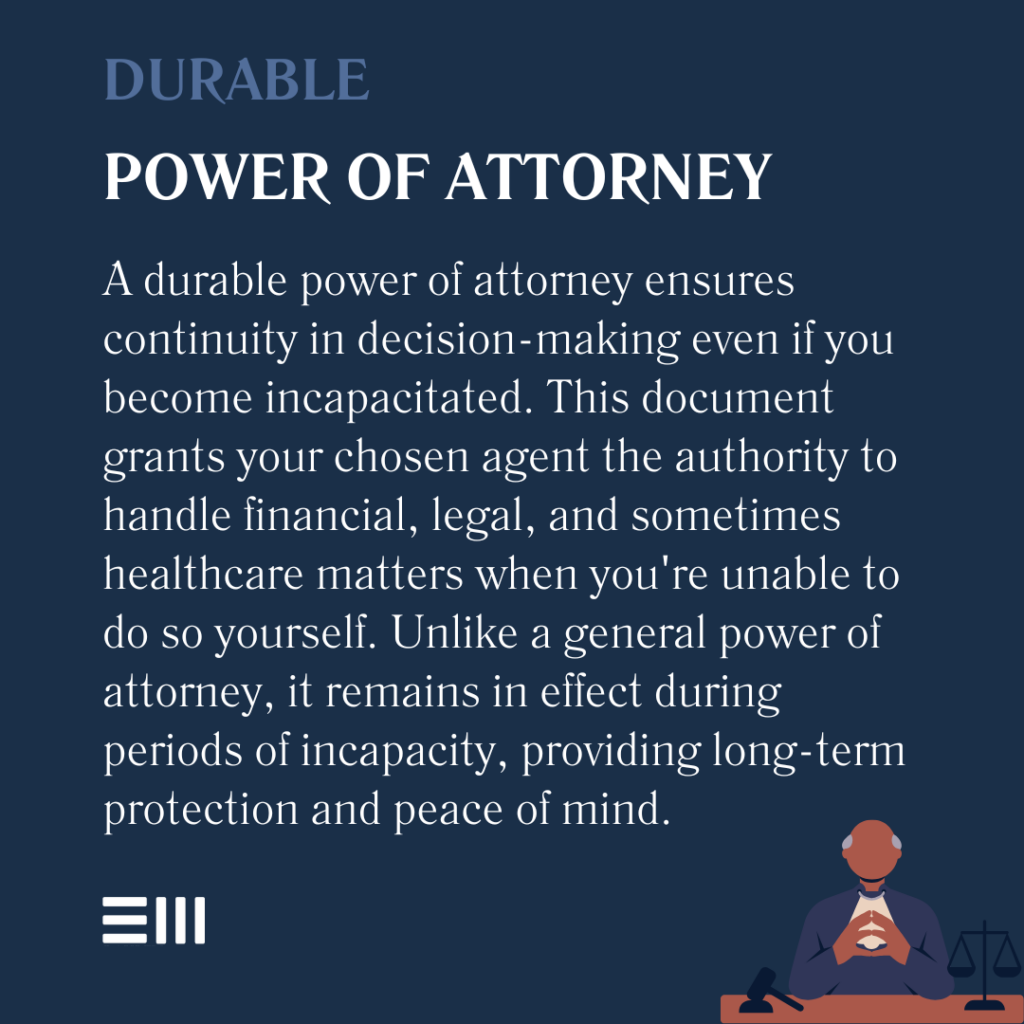 An infographic illustrating how durable power of attorney works in Alabama.