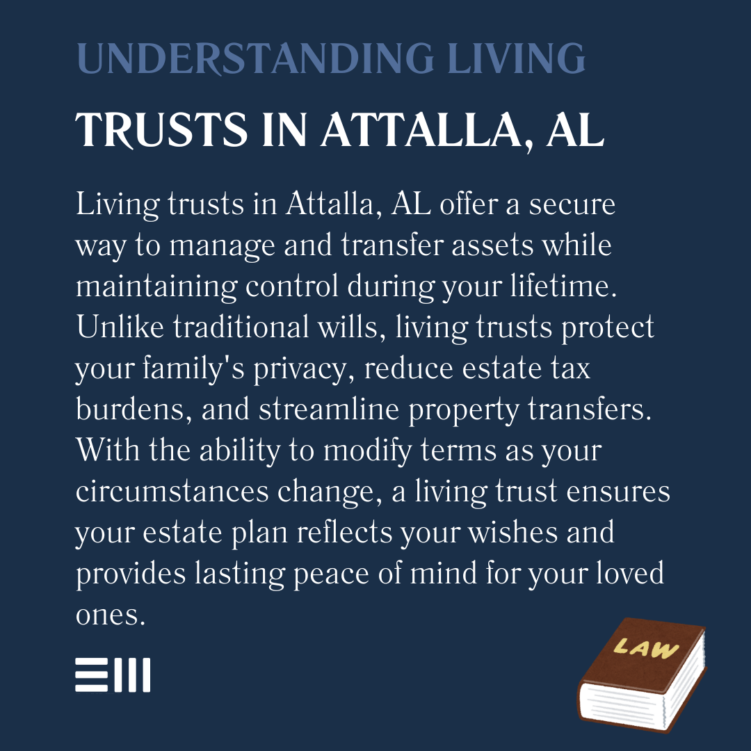 An infographic illustrating understanding living trusts in Attalla, AL.