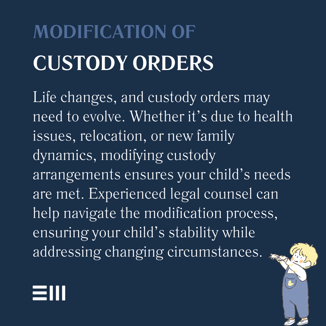 An infographic illustrating modification of custody orders.