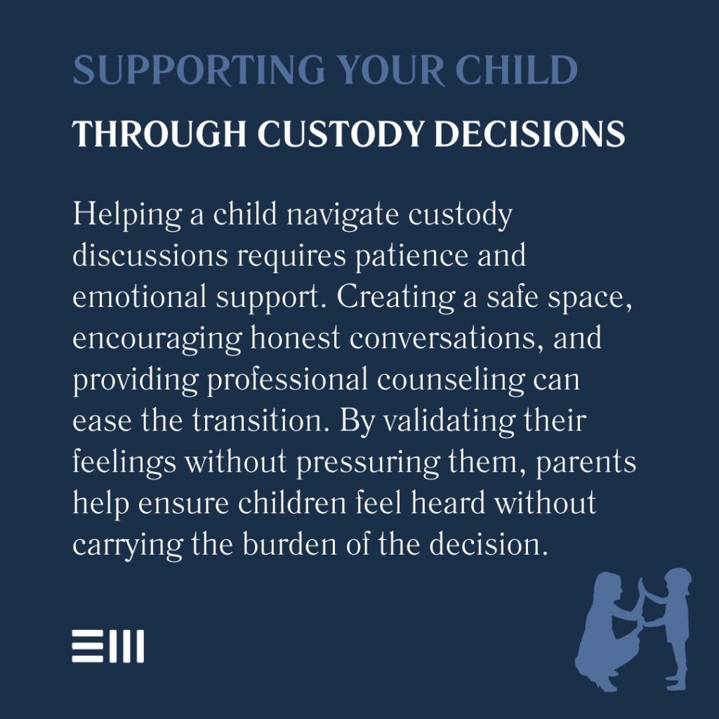 An infographic illustrating how to support your child through custody decisions in Alabama.