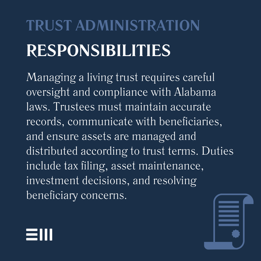 An infographic illustrating trust administration responsibilities.